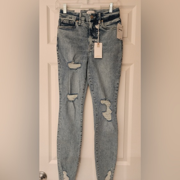 Good American Good Waist Skinny High Rise Blue Jeans Tummy Tech Size 2 /26 - Picture 5 of 16